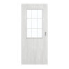 GARANT Schiebetür Authentic Grigio CePaL mit Lichtausschnitt LA-6 Sprosse SP2