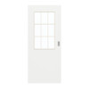 GARANT Schiebetür D354-60 Designer White Resopal mit Lichtausschnitt LA-6 Sprosse SP2