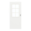 GARANT Schiebetür D354-60 Designer White Resopal mit Lichtausschnitt LA-6 Sprosse SP4