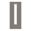 HÖRMANN Schiebetür Groove 16 Taupe RAL 7048 Lack DesignLine mit Lichtausschnitt LA 24 mittig