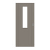 HÖRMANN Schiebetür Groove 16 Taupe RAL 7048 Lack DesignLine mit Lichtausschnitt LA 4 mittig