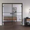 LIENBACHER GLAS Ganzglas Doppelflügeltür Black Signature DFT 622 mit Streifen Klarglas