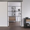 LIENBACHER GLAS Ganzglas Schiebetür-Set Black Signature ST 620 mit Streifen Klarglas inkl. Schiebetürsystem