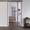 LIENBACHER GLAS Ganzglas Schiebetür-Set Black Signature ST 623 mit Streifen Klarglas inkl. Schiebetürsystem