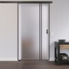 LIENBACHER GLAS Ganzglas Schiebetür-Set Black Signature ST 623 mit Streifen Satiniert inkl. Schiebetürsystem