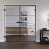 LIENBACHER GLAS Ganzglas Doppelflügeltür Modell 625 Black Signature Klarglas