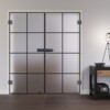 LIENBACHER GLAS Ganzglas Doppelflügeltür Modell 644 Black Signature Satiniert