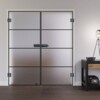 LIENBACHER GLAS Ganzglas Doppelflügeltür Modell 647 Black Signature Satiniert