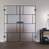 LIENBACHER GLAS Ganzglas Doppelflügeltür Modell 648 Black Signature Satiniert