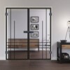 LIENBACHER GLAS Ganzglas Doppelflügeltür Modell 657 Black Signature Klarglas