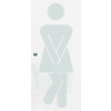 ERKELENZ Glasschiebetür Wc Damen 2 Klassisch matt auf Vollflächig matt