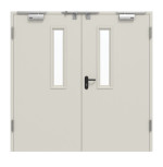 Frontansicht von Innentür-Set 2-flg Stahl mit Feuerschutzfunktion STU/STS T90-2 mit LA-B1 inkl. 2-schaliger Umfassungszarge - Hörmann