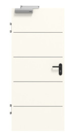 Frontansicht von GARANT Brandschutztür T30 Corona 830 Pearl White CePaL