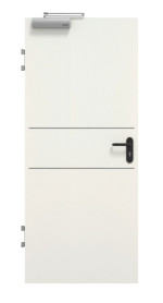 Frontansicht von GARANT Brandschutztür T30 Corona 832 Weiß Struktur Premium CePaL