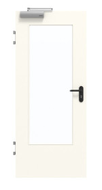Frontansicht von GARANT Brandschutztür T30 Pearl White 0105-60 CePaL mit Lichtausschnitt LA-DIN