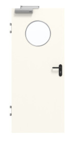 Frontansicht von GARANT Brandschutztür T30 Pearl White 0105-60 CePaL mit Lichtausschnitt LA-13
