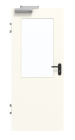 Frontansicht von GARANT Brandschutztür T30 Pearl White 0105-60 CePaL mit Lichtausschnitt LA-6