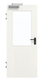 Frontansicht von GARANT Brandschutztür T30 Authentic Bianco CePaL mit Lichtausschnitt LA-6