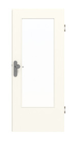 Frontansicht von GARANT Wohnungseingangstür 0105-60 Pearl White CePaL mit Lichtausschnitt LA-DIN