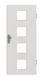 Frontansicht von GARANT Wohnungseingangstür 0160-60 Silver Grey CePaL mit Lichtausschnitt LA-10