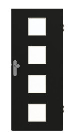 Frontansicht von GARANT Wohnungseingangstür 0901-60 Black Resopal mit Lichtausschnitt LA-10