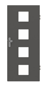 Frontansicht von GARANT Wohnungseingangstür 10622-60 Ebony CePaL mit Lichtausschnitt LA-10