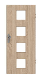 Frontansicht von GARANT Wohnungseingangstür Authentic Eiche GCK08 mit Lichtausschnitt LA-10
