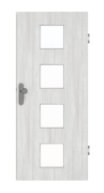Frontansicht von GARANT Wohnungseingangstür Authentic Grigio CePaL mit Lichtausschnitt LA-10