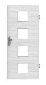 Frontansicht von GARANT Wohnungseingangstür Quer Authentic Grigio GCK08 mit Lichtausschnitt LA-10