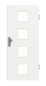 Frontansicht von GARANT Wohnungseingangstür D354-60 Designer White Resopal mit Lichtausschnitt LA-10
