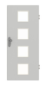 Frontansicht von GARANT Wohnungseingangstür D92-60 Dove Grey Resopal mit Lichtausschnitt LA-10