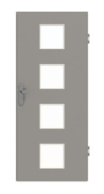 Frontansicht von GARANT Wohnungseingangstür U12115SD Platingrau GHK08 mit Lichtausschnitt LA-10