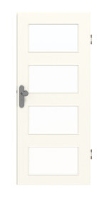 Frontansicht von GARANT Wohnungseingangstür 0105-60 Pearl White CePaL mit Lichtausschnitt LA-11