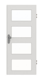 Frontansicht von GARANT Wohnungseingangstür 0160-60 Silver Grey CePaL mit Lichtausschnitt LA-11