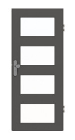 Frontansicht von GARANT Wohnungseingangstür 10622-60 Ebony CePaL mit Lichtausschnitt LA-11
