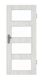 Frontansicht von GARANT Wohnungseingangstür Authentic Grigio CePaL mit Lichtausschnitt LA-11