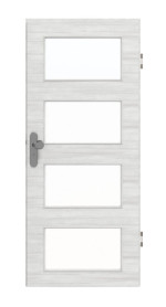 Frontansicht von GARANT Wohnungseingangstür Quer Authentic Grigio GCK08 mit Lichtausschnitt LA-11