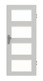 Frontansicht von GARANT Wohnungseingangstür D92-60 Dove Grey Resopal mit Lichtausschnitt LA-11