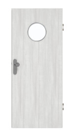 Frontansicht von GARANT Wohnungseingangstür Authentic Grigio CePaL mit Lichtausschnitt LA-12