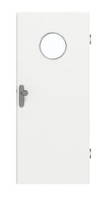 Frontansicht von GARANT Wohnungseingangstür D354-60 Designer White Resopal mit Lichtausschnitt LA-12