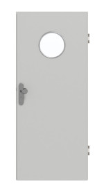 Frontansicht von GARANT Wohnungseingangstür D92-60 Dove Grey Resopal mit Lichtausschnitt LA-12