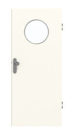 Frontansicht von GARANT Wohnungseingangstür 0105-60 Pearl White CePaL mit Lichtausschnitt LA-13