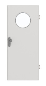 Frontansicht von GARANT Wohnungseingangstür 0160-60 Silver Grey CePaL mit Lichtausschnitt LA-13