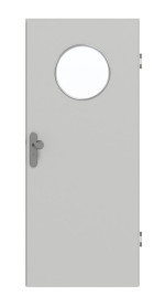 Frontansicht von GARANT Wohnungseingangstür D92-60 Dove Grey Resopal mit Lichtausschnitt LA-13