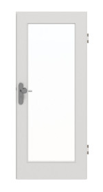 Frontansicht von GARANT Wohnungseingangstür 0160-60 Silver Grey CePaL mit Lichtausschnitt LA-2