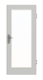 Frontansicht von GARANT Wohnungseingangstür D92-60 Dove Grey Resopal mit Lichtausschnitt LA-2