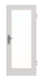 Frontansicht von GARANT Wohnungseingangstür U12188SD Lichtgrau GHK08 mit Lichtausschnitt LA-2