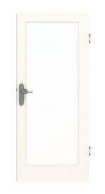 Frontansicht von GARANT Wohnungseingangstür 0105-60 Pearl White CePaL mit Lichtausschnitt LA-3