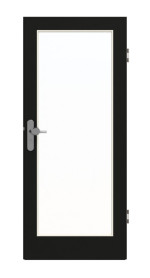 Frontansicht von GARANT Wohnungseingangstür 0901-60 Black Resopal mit Lichtausschnitt LA-3