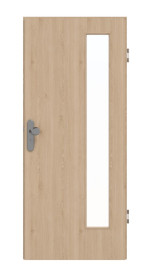 Frontansicht von GARANT Wohnungseingangstür Authentic Achat GCK08 mit Lichtausschnitt LA-4 bandseitig